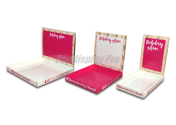 Walmart Paper PDQ Tray Display Stylish For  Holiday Glam Cosmetics