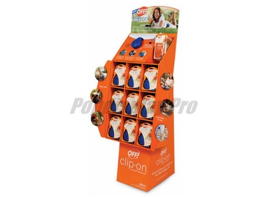 Clip On Floor Power Wing Cardboard Display Boxes Hook With 2 Side Wings