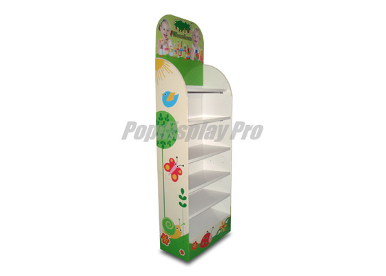 Stylish Cardboard Shelf Display Full Colors Printed With Round Side Tops