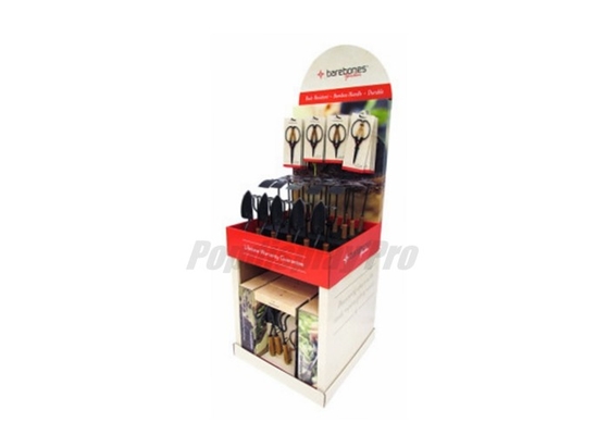 Gardening Scissors Retail Shipper Display End Cap Displays With Hooks Header