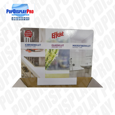 Eco Friendly Cardboard Floor Displays CMYK Print 2 Stackable Trays For Mops