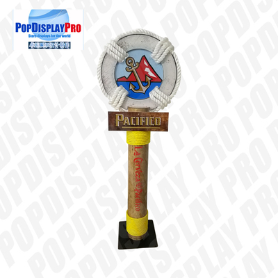 Large Pole Visual Personalized Shelf Display Stand Life Post Full Color Printed With Metal Base for Pacifico Draft Beer