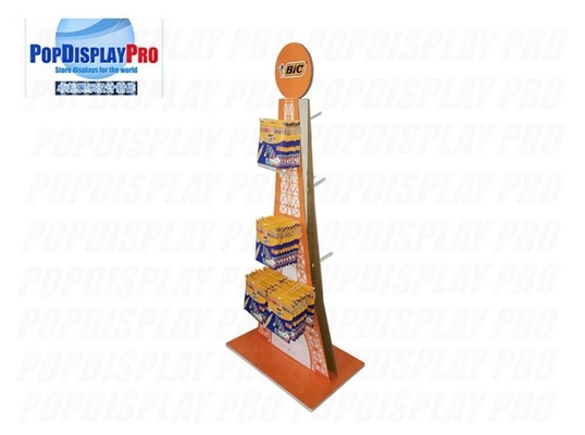 12 Hooks Corrugated Cardboard Hook Display 2 Sided Eiffel Tower Shaped Durable