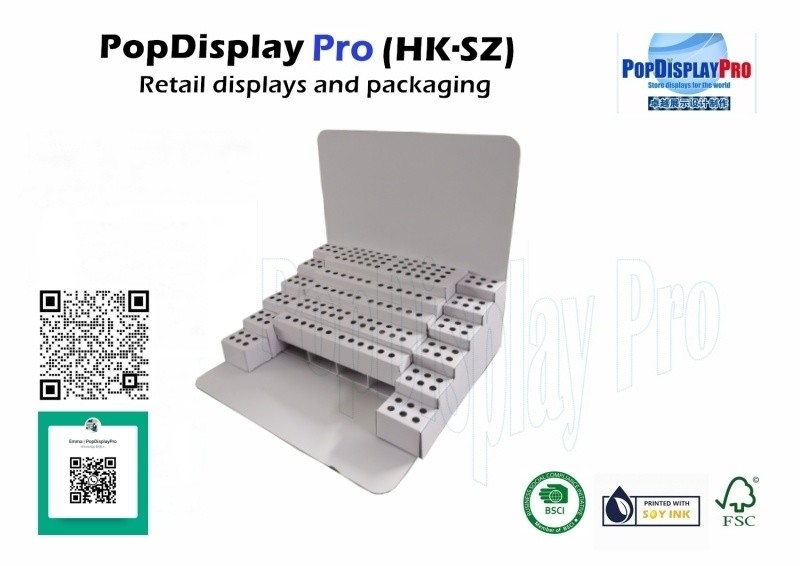 Visual Merchandising Cardboard Counter Display for Back to School Stationery Ballpen